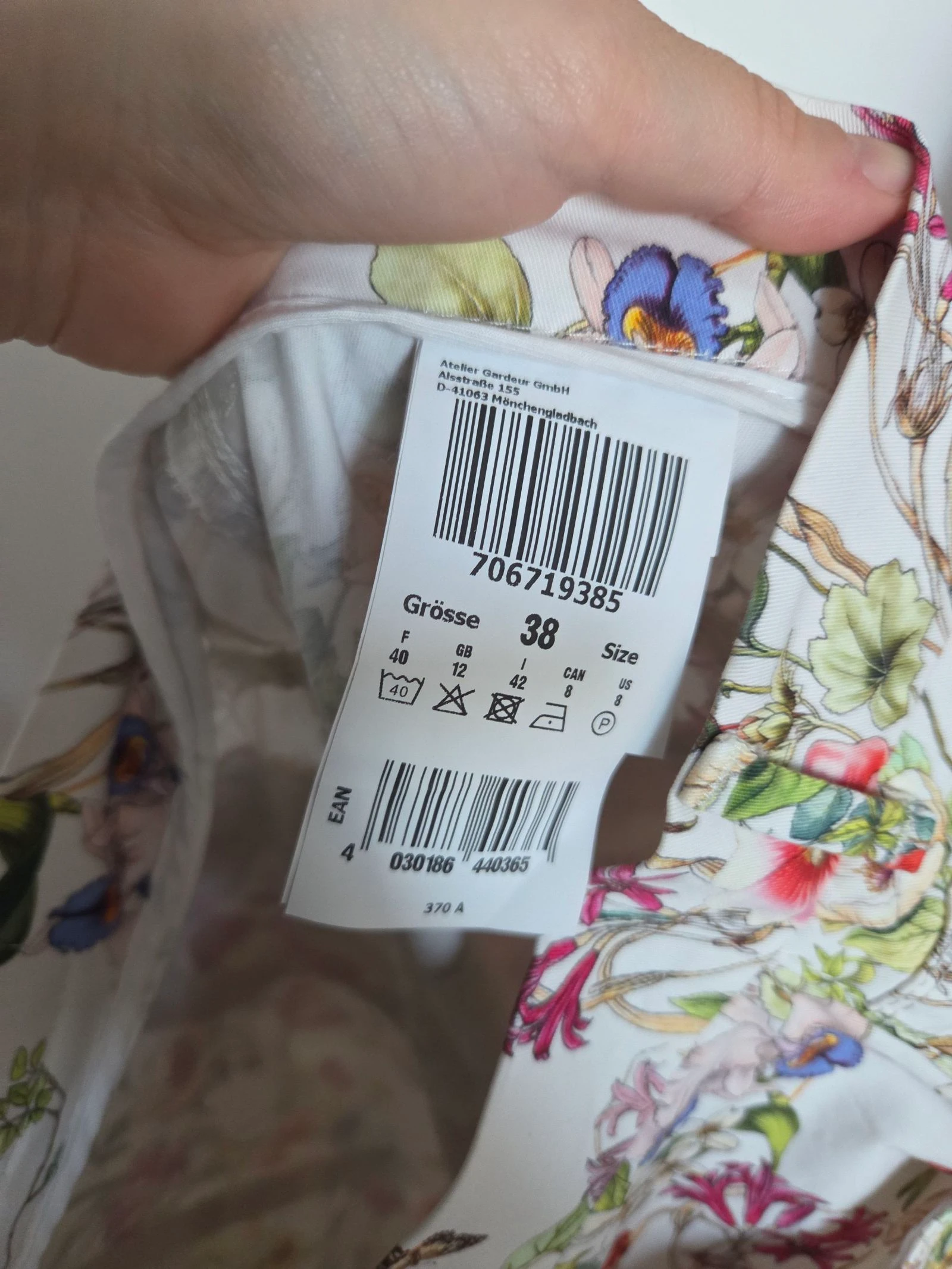 Slim fit high-waisted white floral print trousers size 40 FR Atelier Gardeur – photo 7